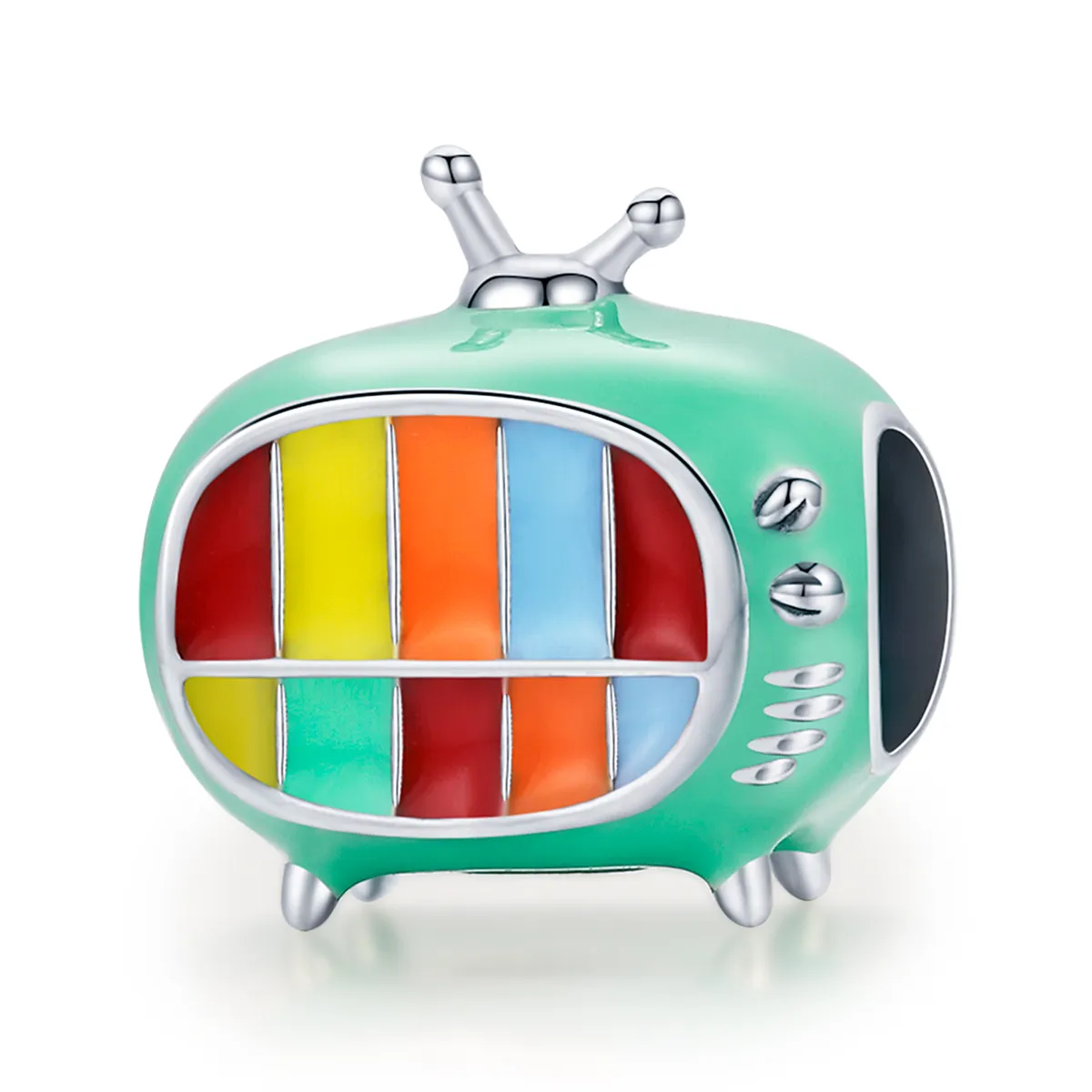 Pandora Style Silver Mini Color TV Charm - SCC1861