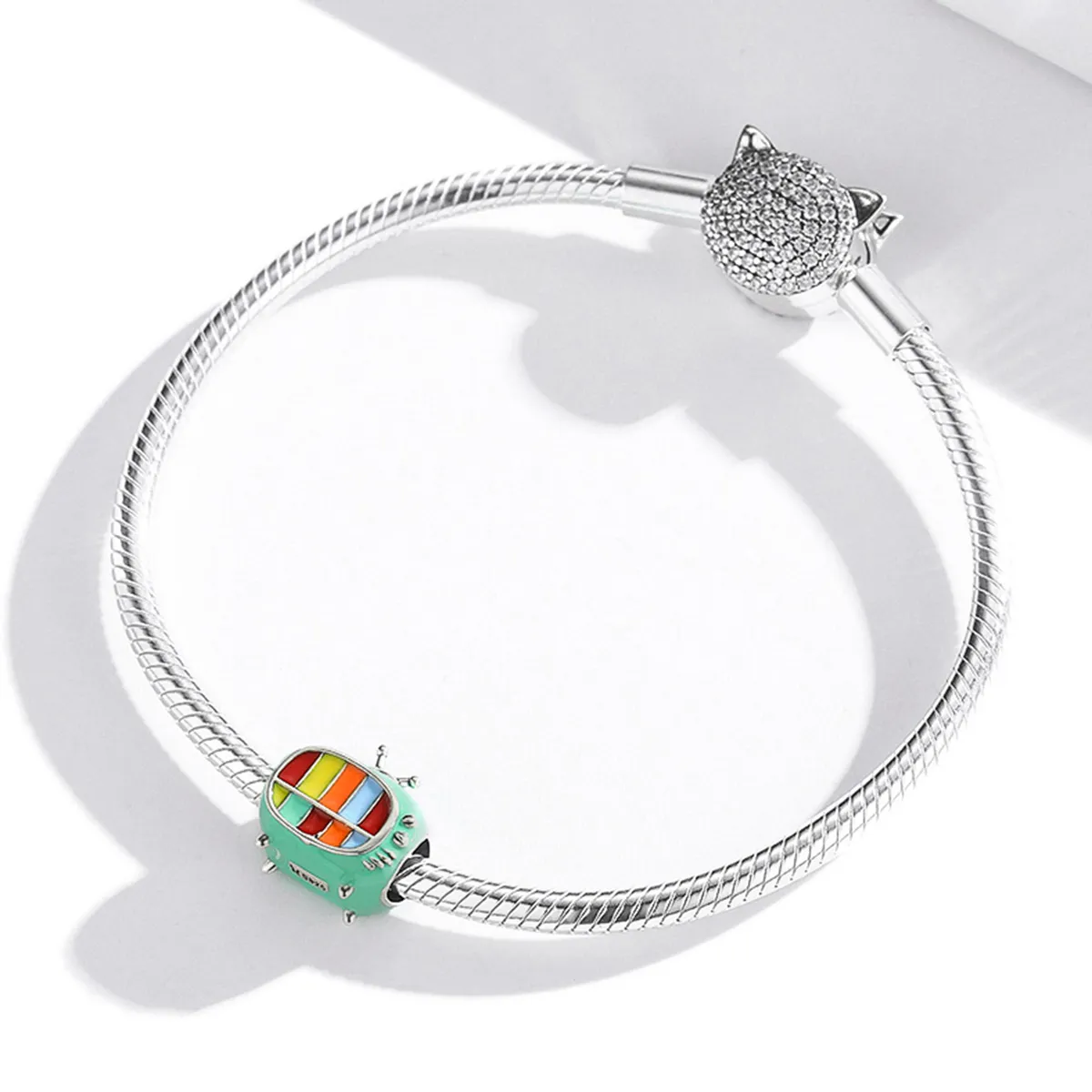 Pandora Style Silver Mini Color TV Charm - SCC1861