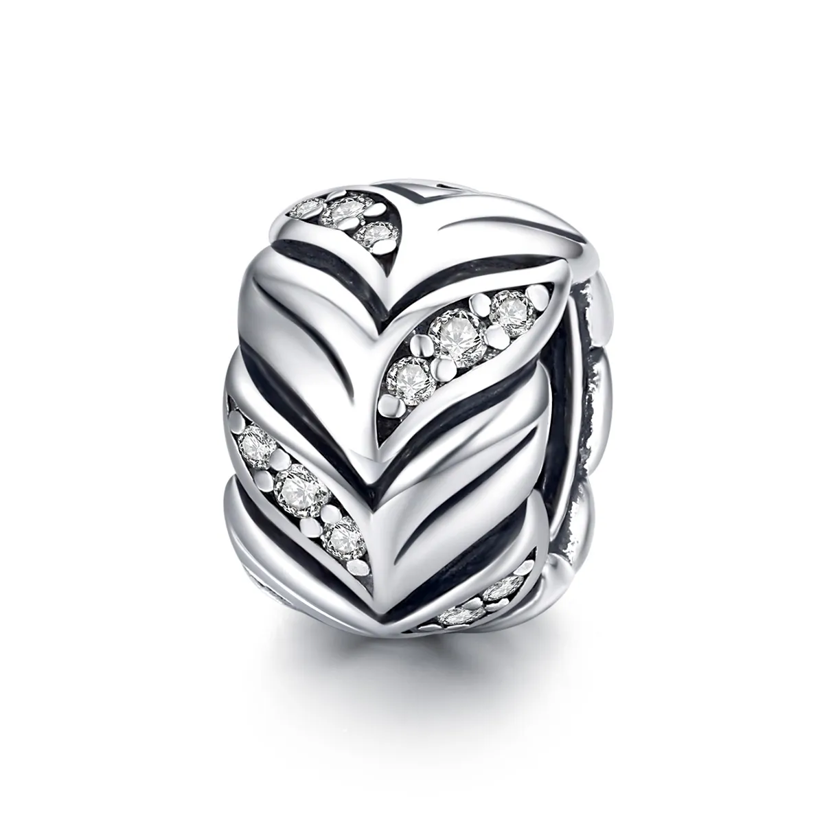 pandora style silver shining wheat ears charm scc1614