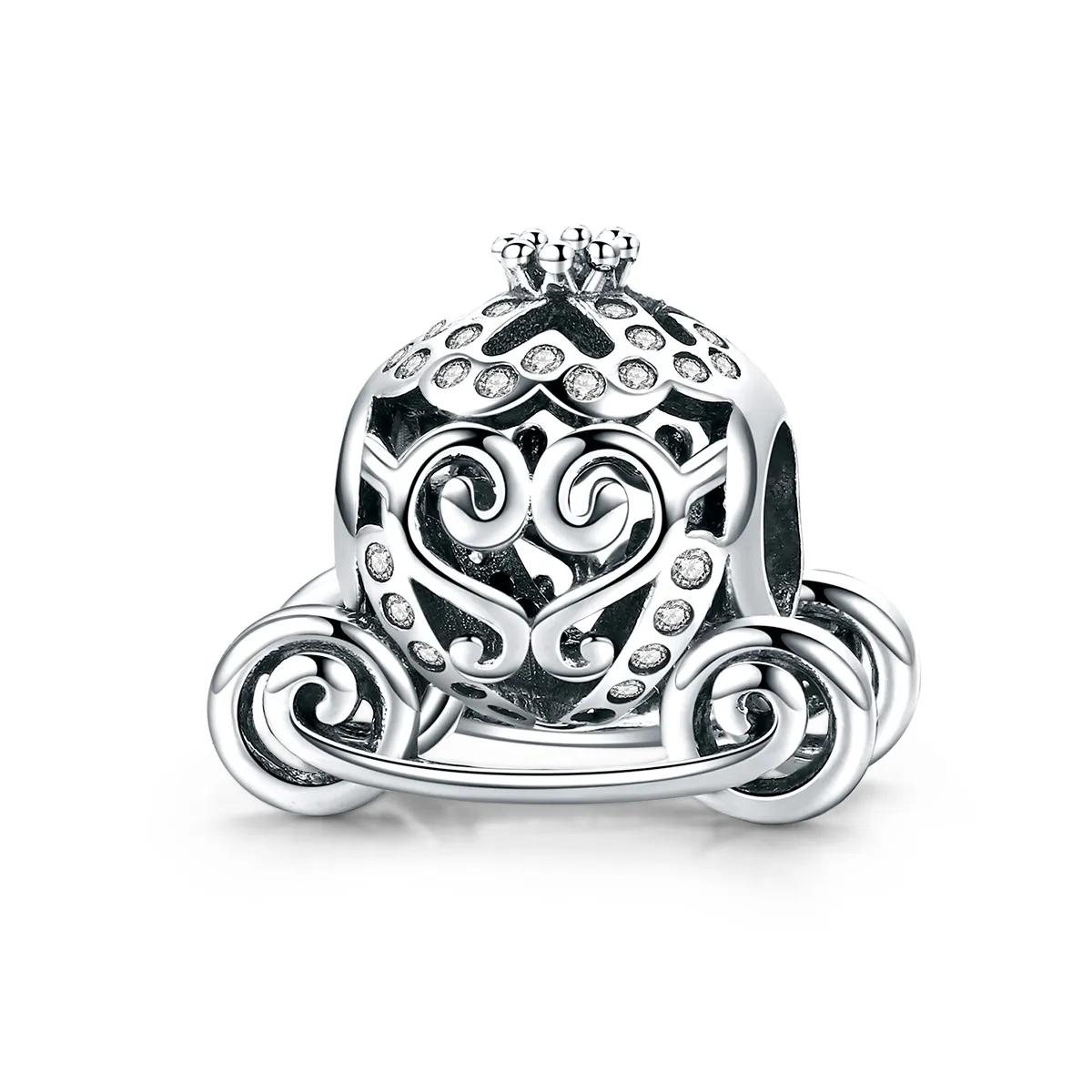 pandora style sølv askepotts pumpkin car charm scc792