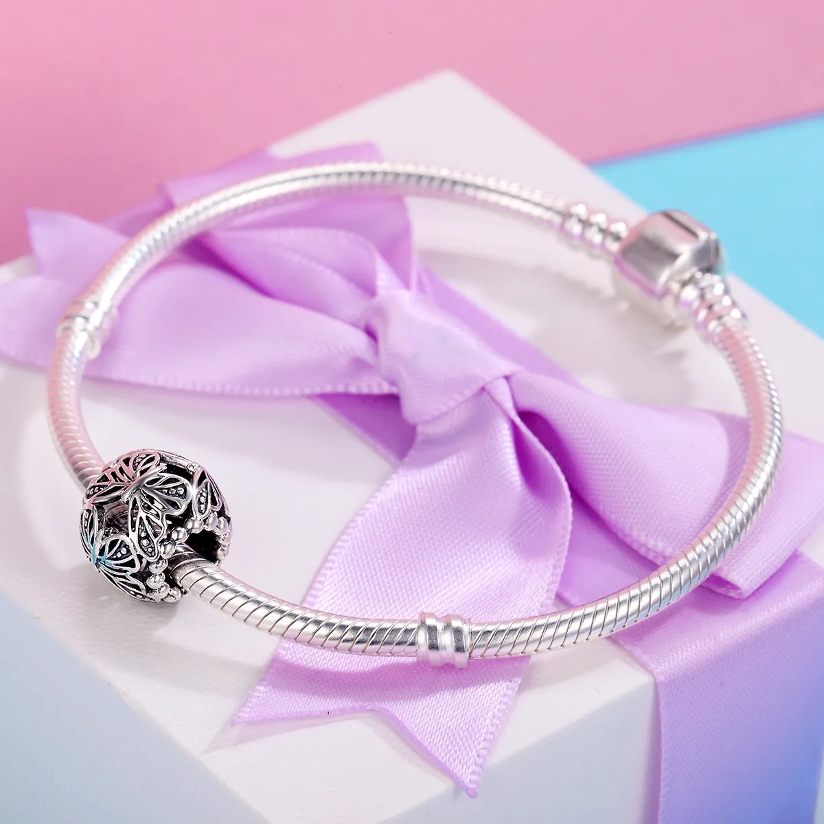 Pandora Style Sølv Vintage Sommerfugl Charm - SCC491
