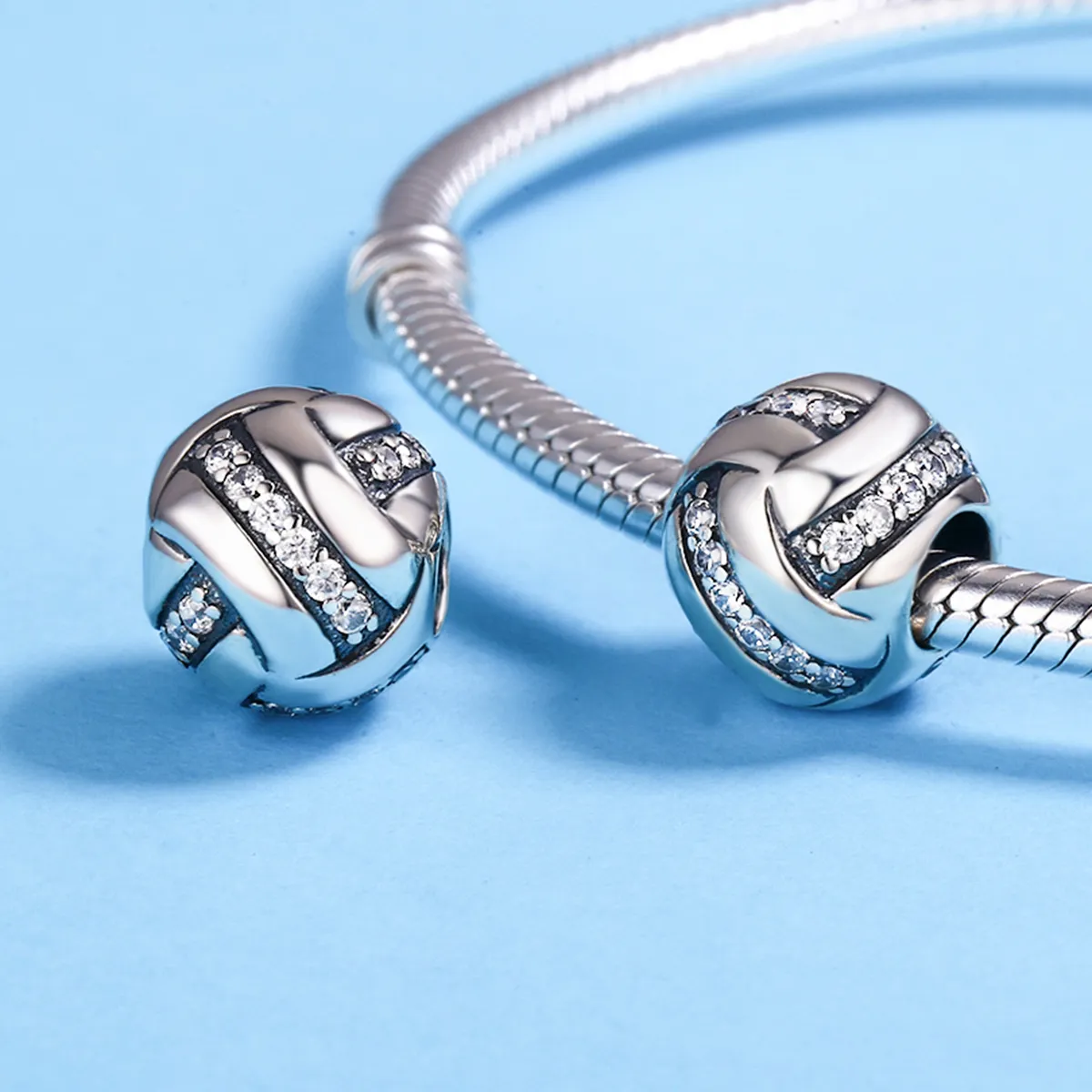 Pandora-stil sølv glitrende kompleks sjarm - SCC302