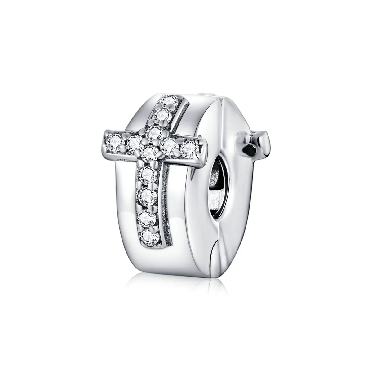 pandora style silver cross clip scc1497