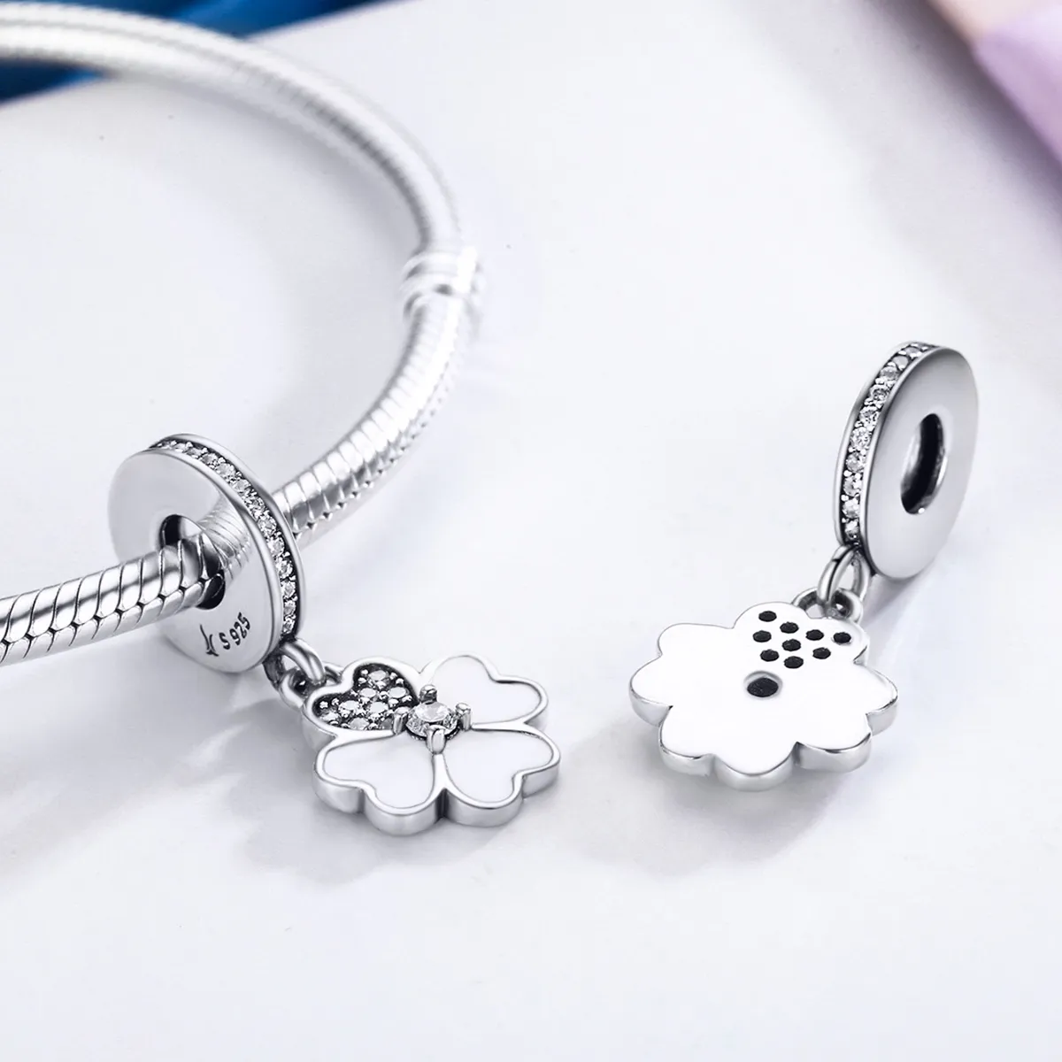 Pandora Style Silver Clover Dingle - SCC259