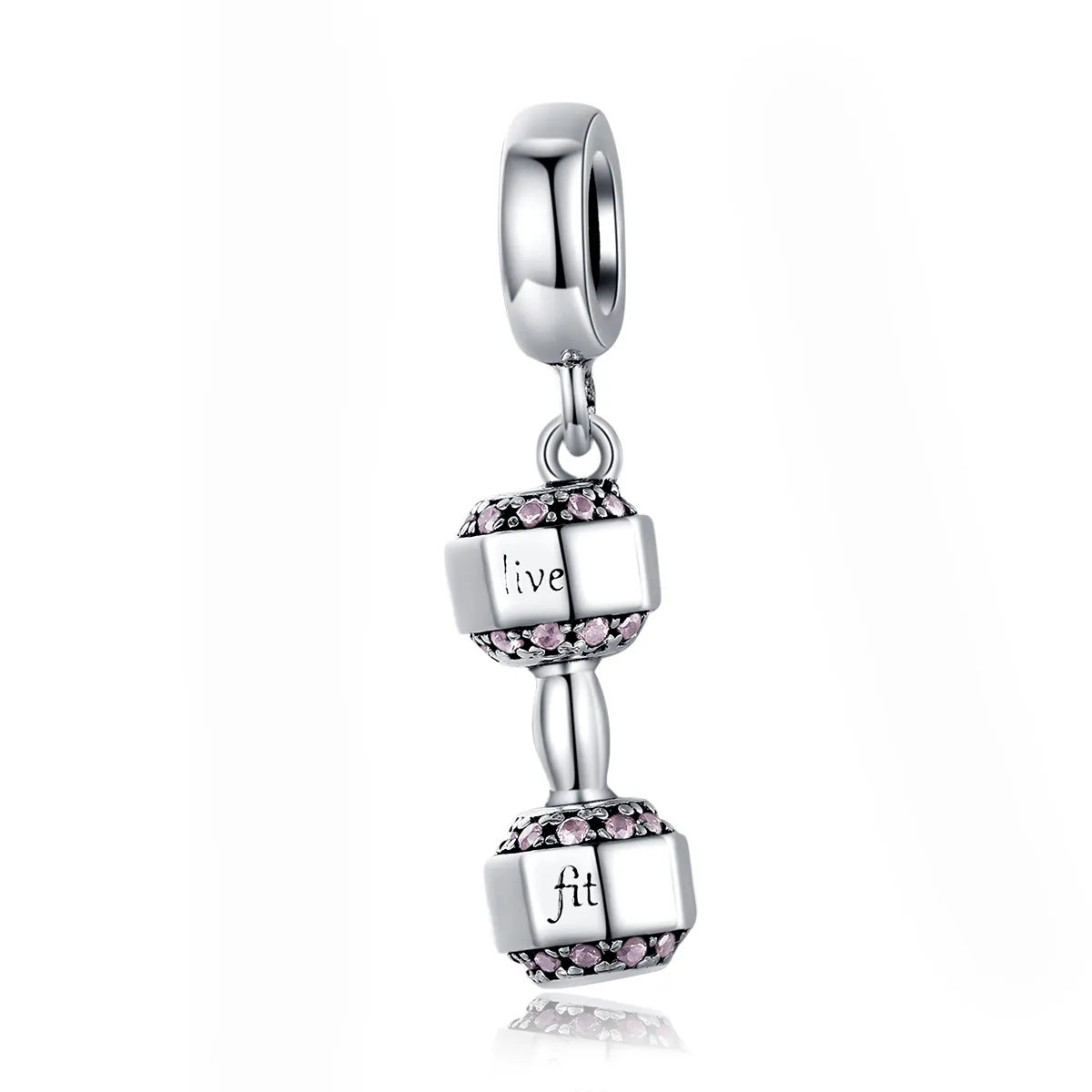 pandora style silver dumbbell dangle scc1340