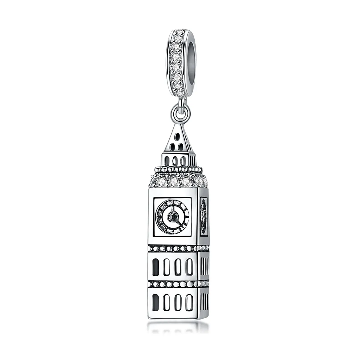 pandora style silver great britain big ben dangle scc868