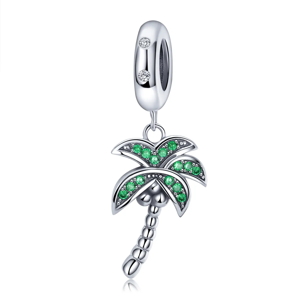 pandora style silver palm tree dingle scc697