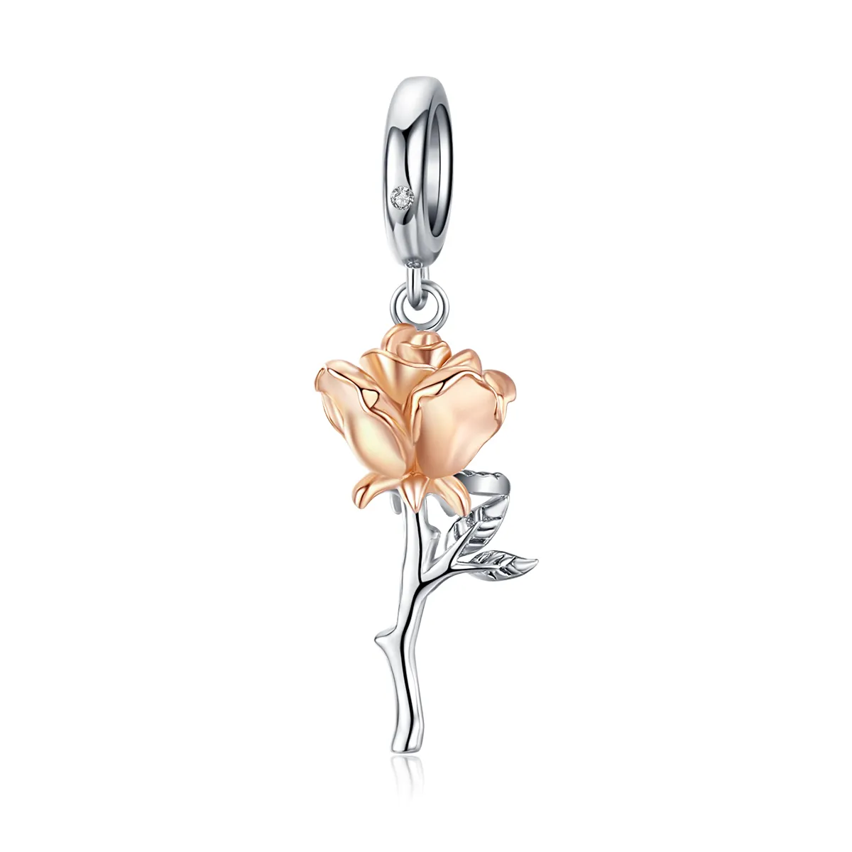 pandora style two tone bicolor lover rose two color flowers dingle bsc145