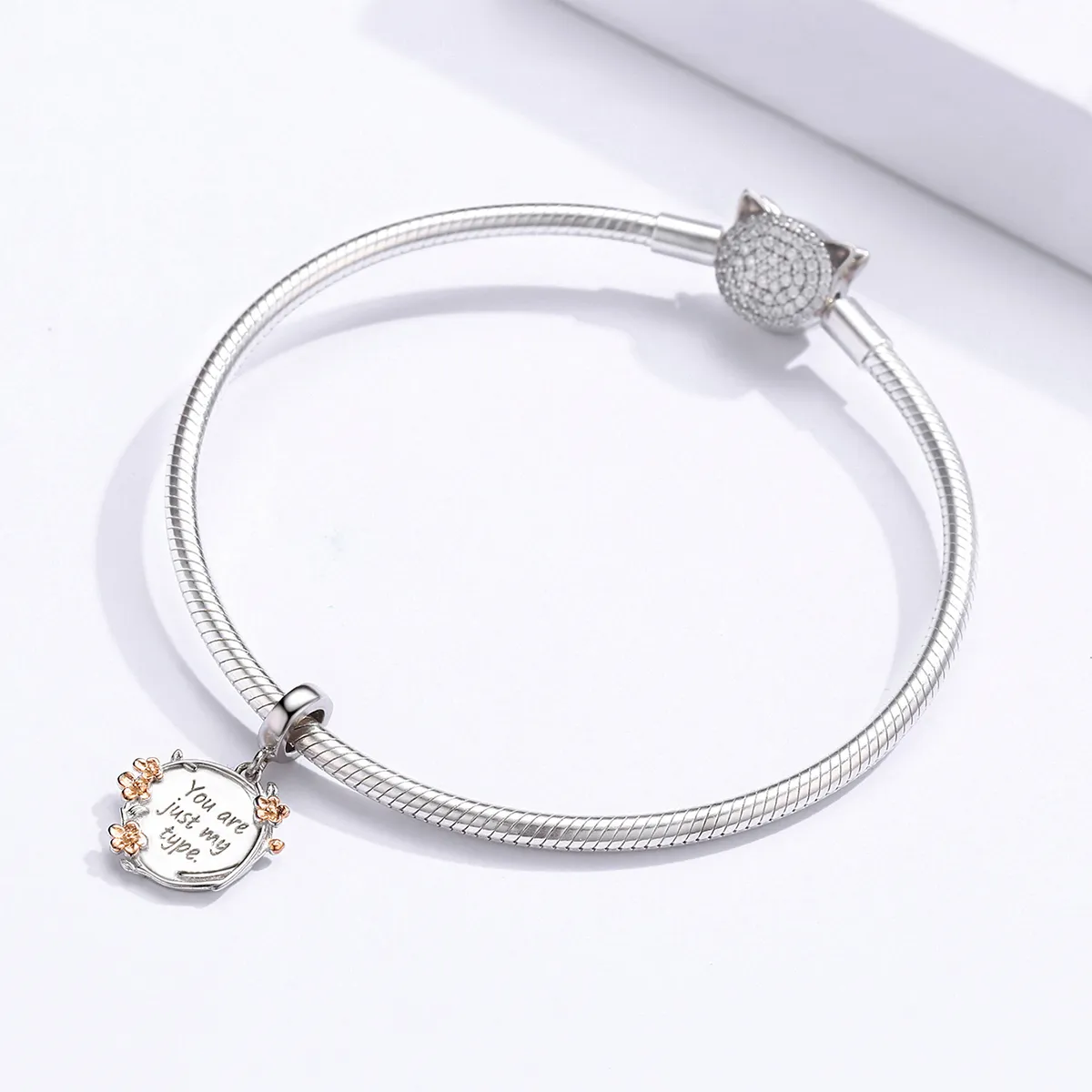 Pandora Style Two Tone Bicolor You Are Just My Type Dangle - BSC147