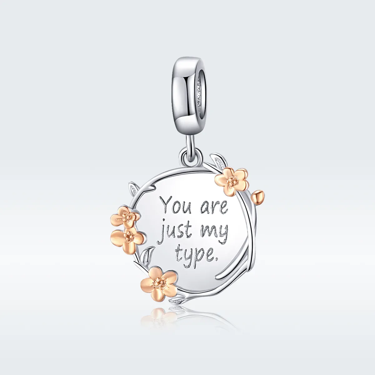 Pandora Style Two Tone Bicolor You Are Just My Type Dangle - BSC147