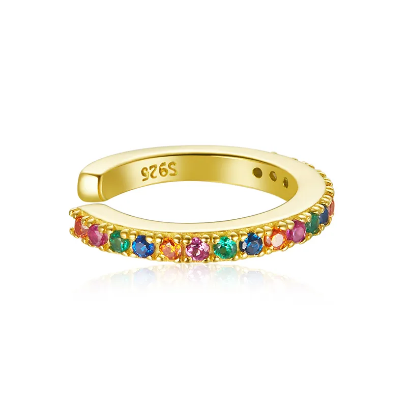 pandora style 18 karat gullbelagt fargerike øreklips sce993 b