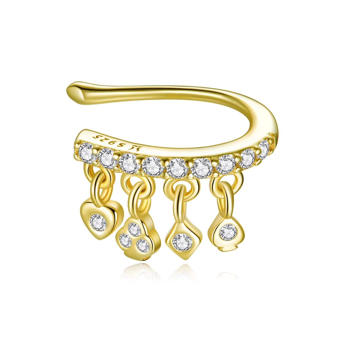 pandora style 18 karat gullbelagt my girl ear klips sce1075