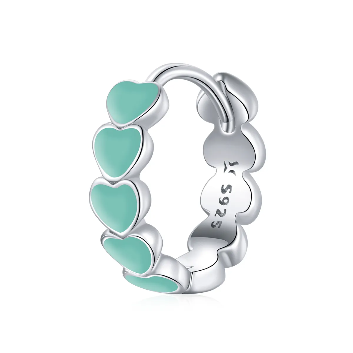 pandora style silver hearts hoop øredobber sce1052 tq
