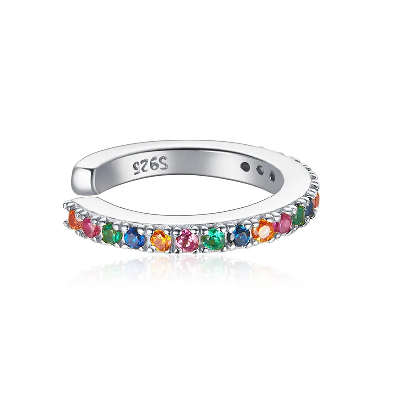 pandora style silver rainbow ear clip sce993 a