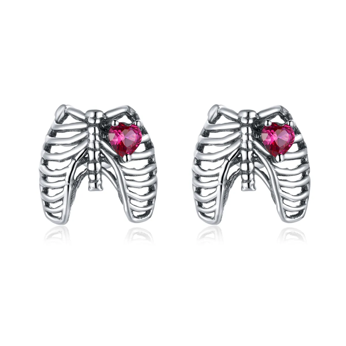 Pandora Style Silver Ribs ørepynt - SCE970