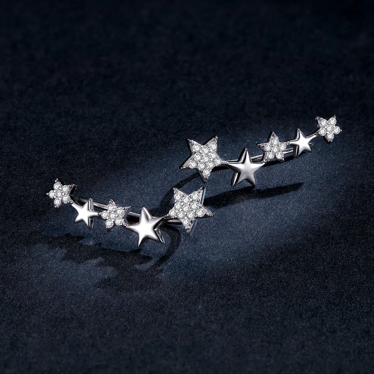 Pandora Style Silver Shining Stars ørepynt - BSE351