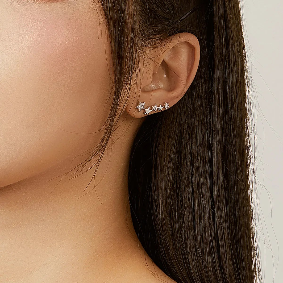 Pandora Style Silver Shining Stars ørepynt - BSE351