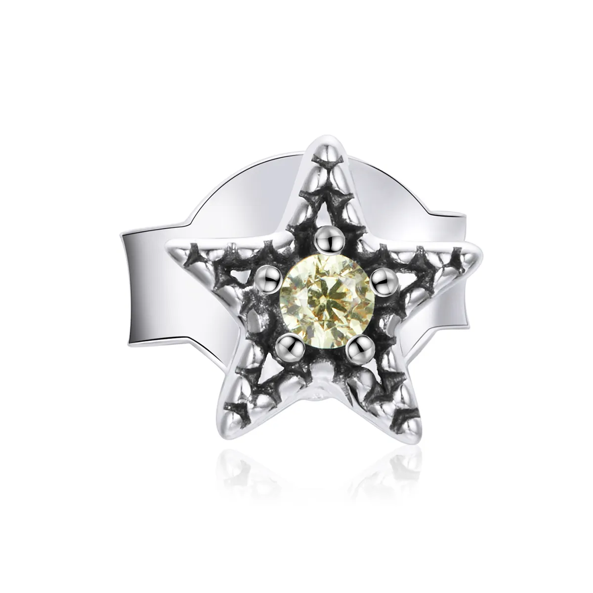 pandora style silver single starmount øredobber sce1066