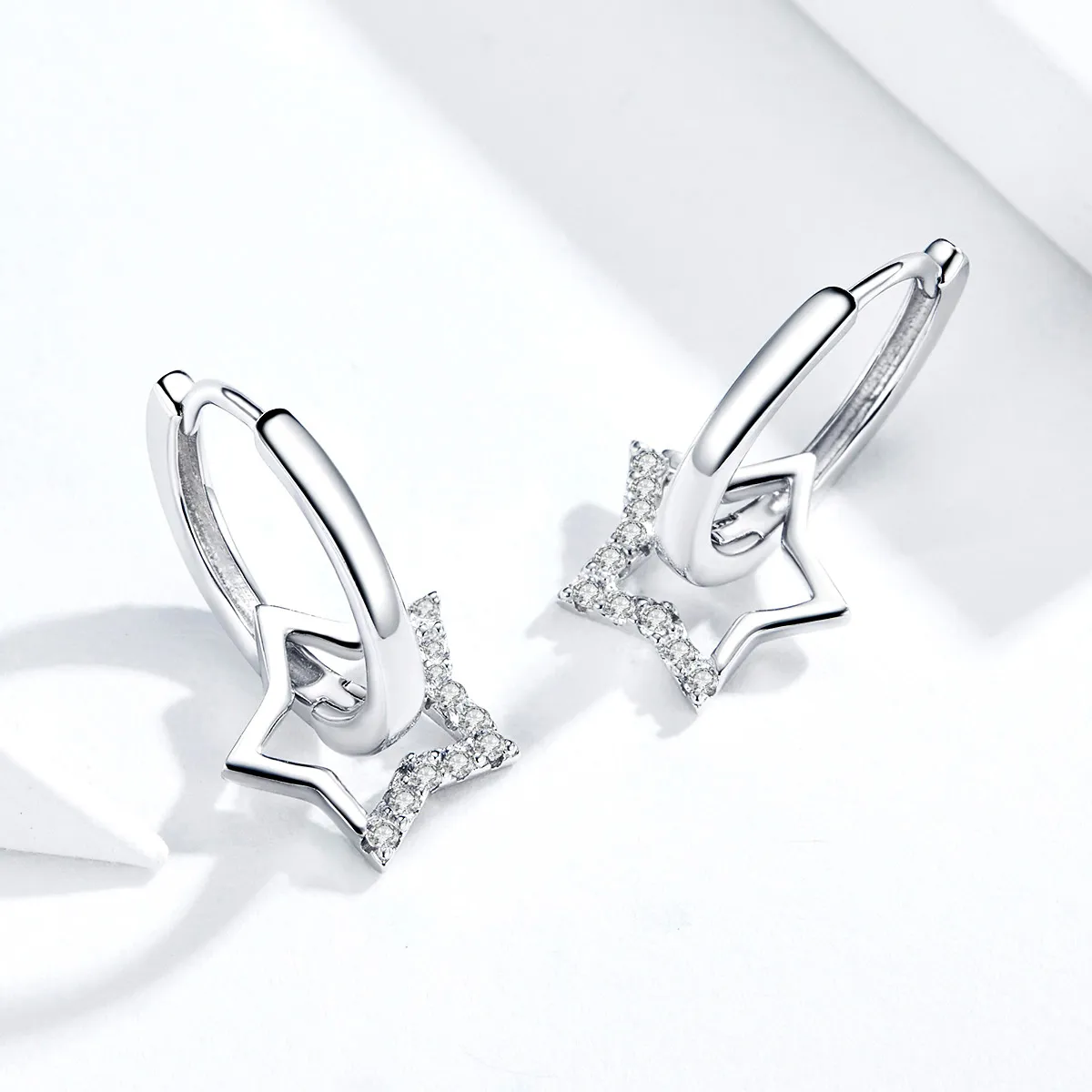 Pandora Style Silver Starry Dangle øredobber - BSE276