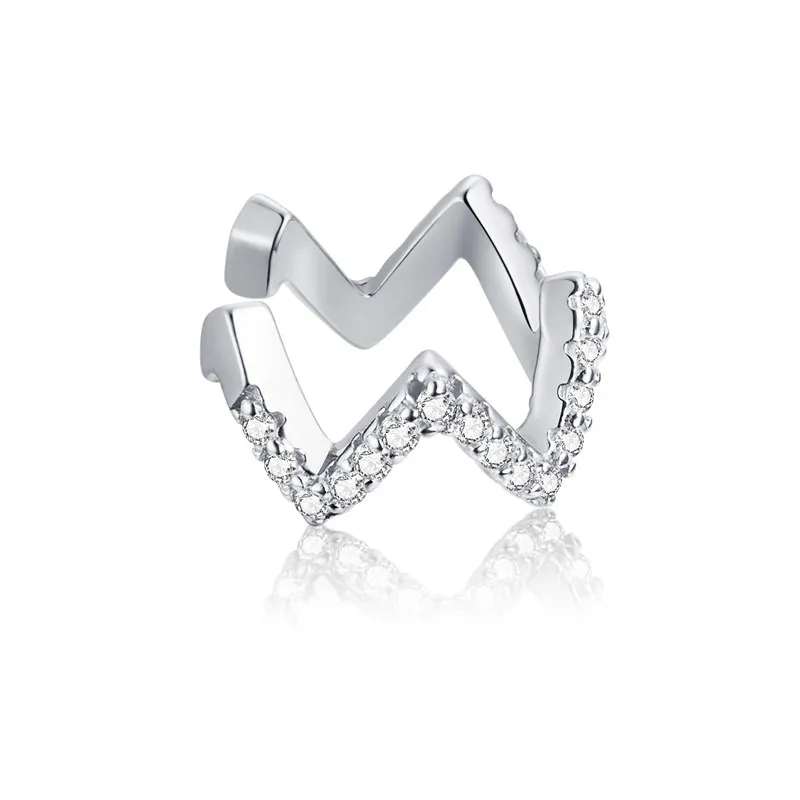 pandora style silver wave ear clip sce995 a