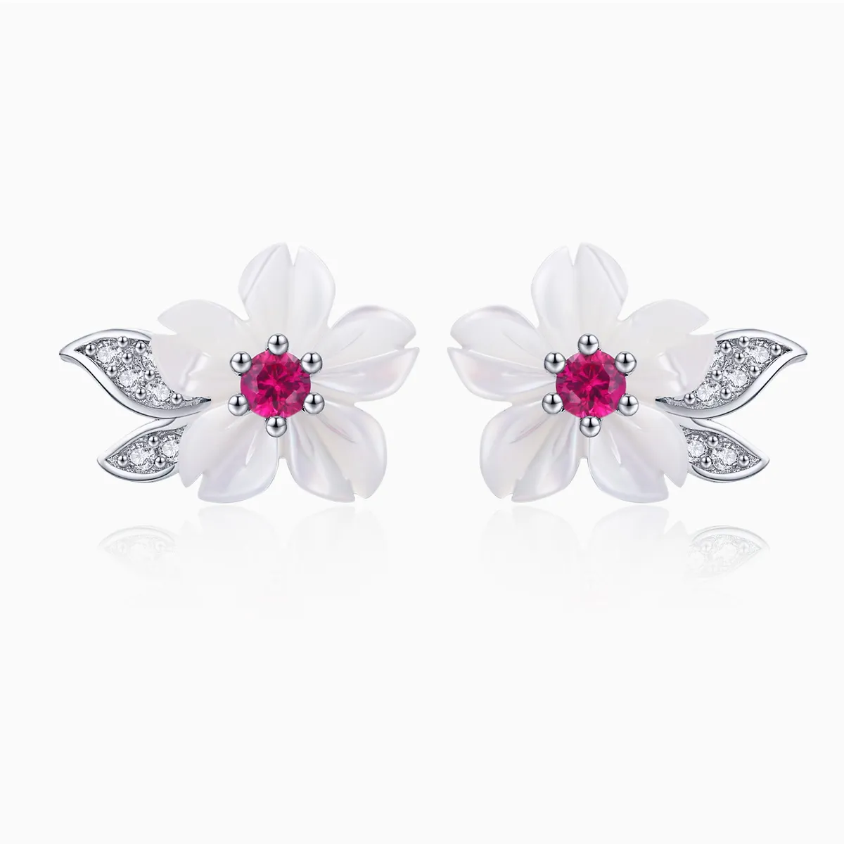 pandora style sølv cherry blossom stud øredobber bse055