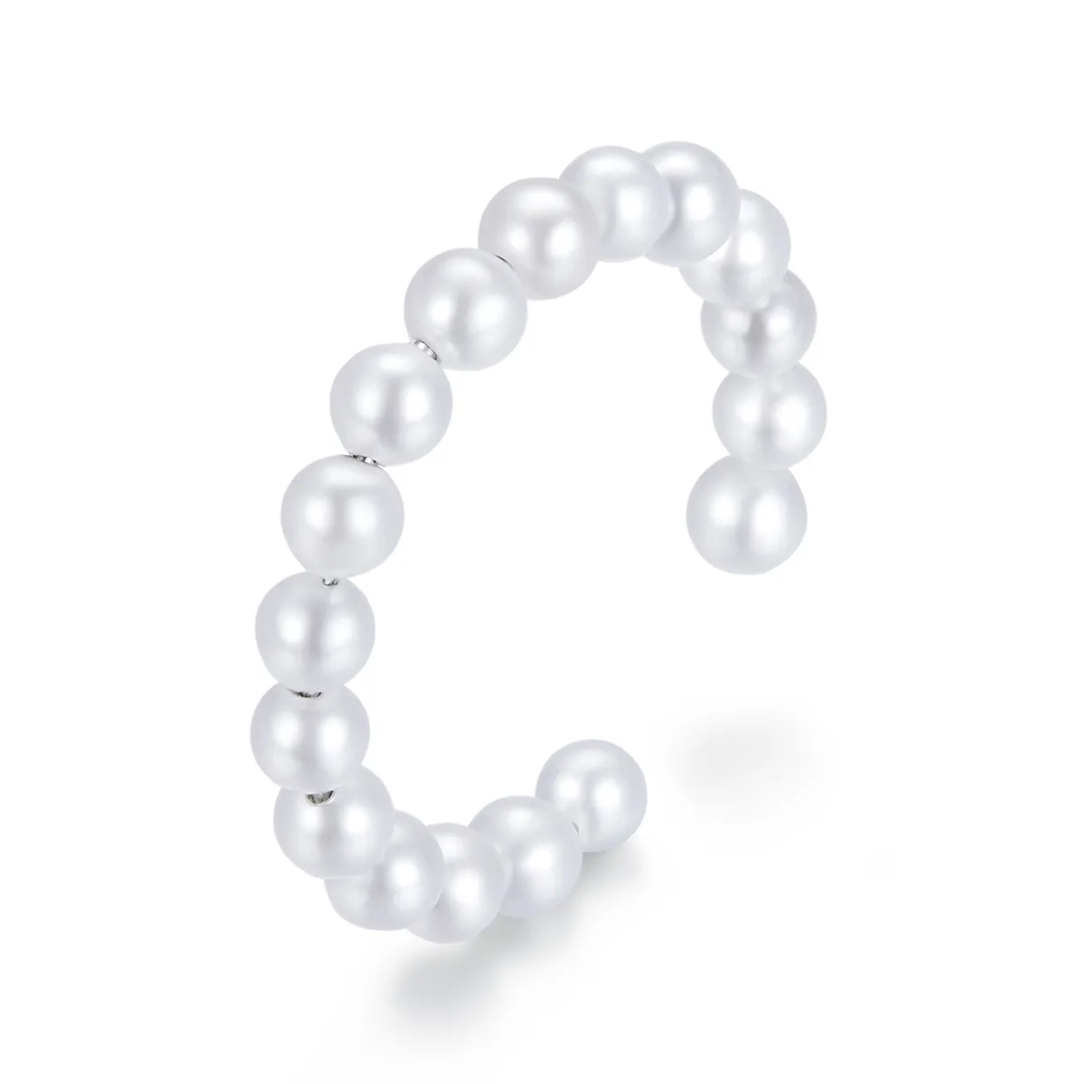 Pandora Style Sølv enkel perle Øreklips - SCE1010