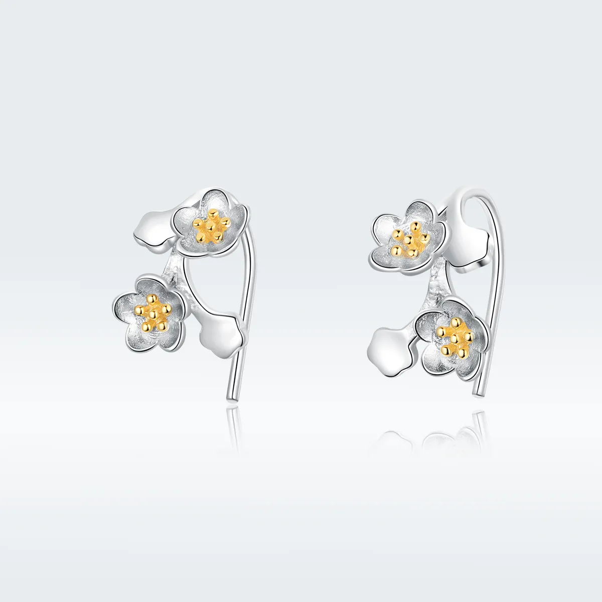pandora style two tone bicolor sakura øredobber sce778