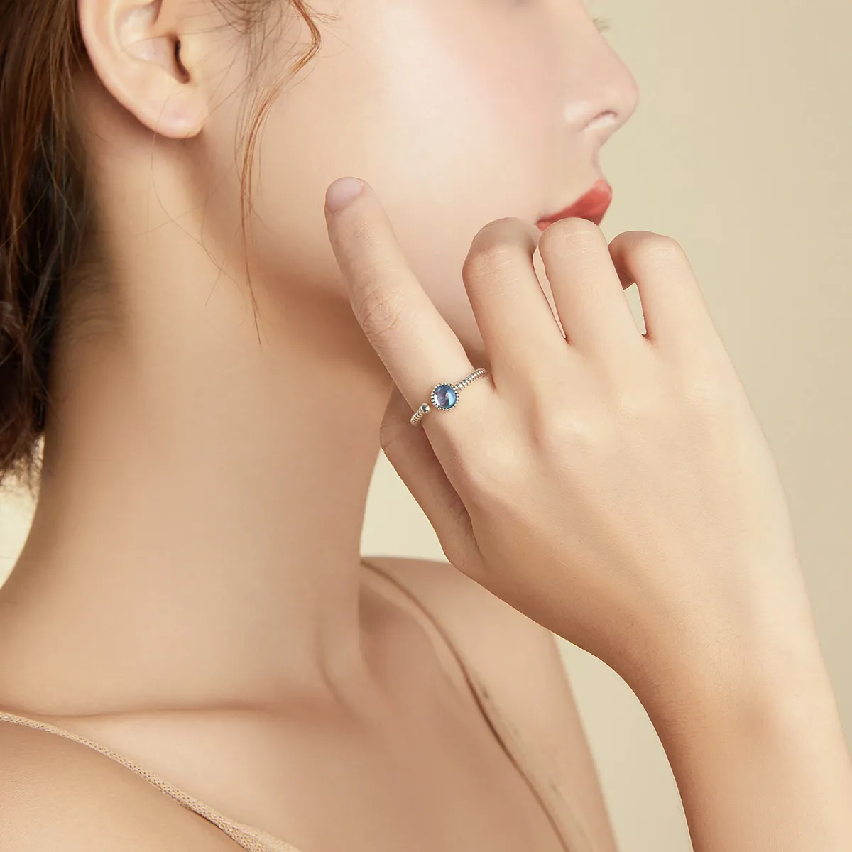 Pandora Style Silver Moonlight Lover Åpen Ring - SCR698