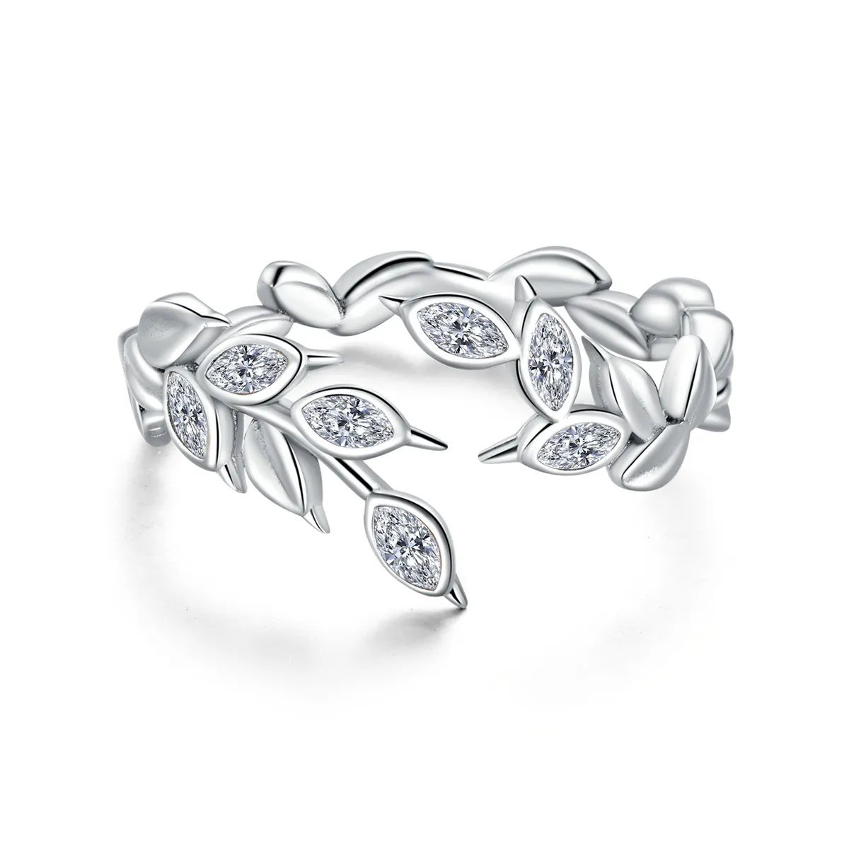 pandora style silver shining wheat spike open ring bsr135