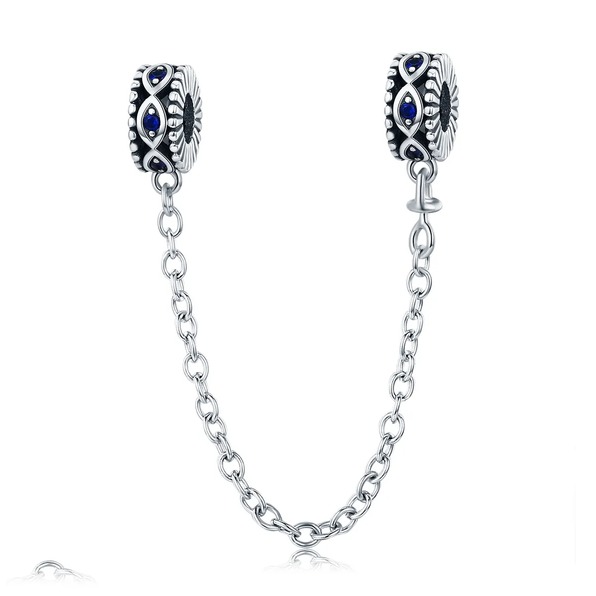 pandora style silver devils eye sikkerhetskjede scc617