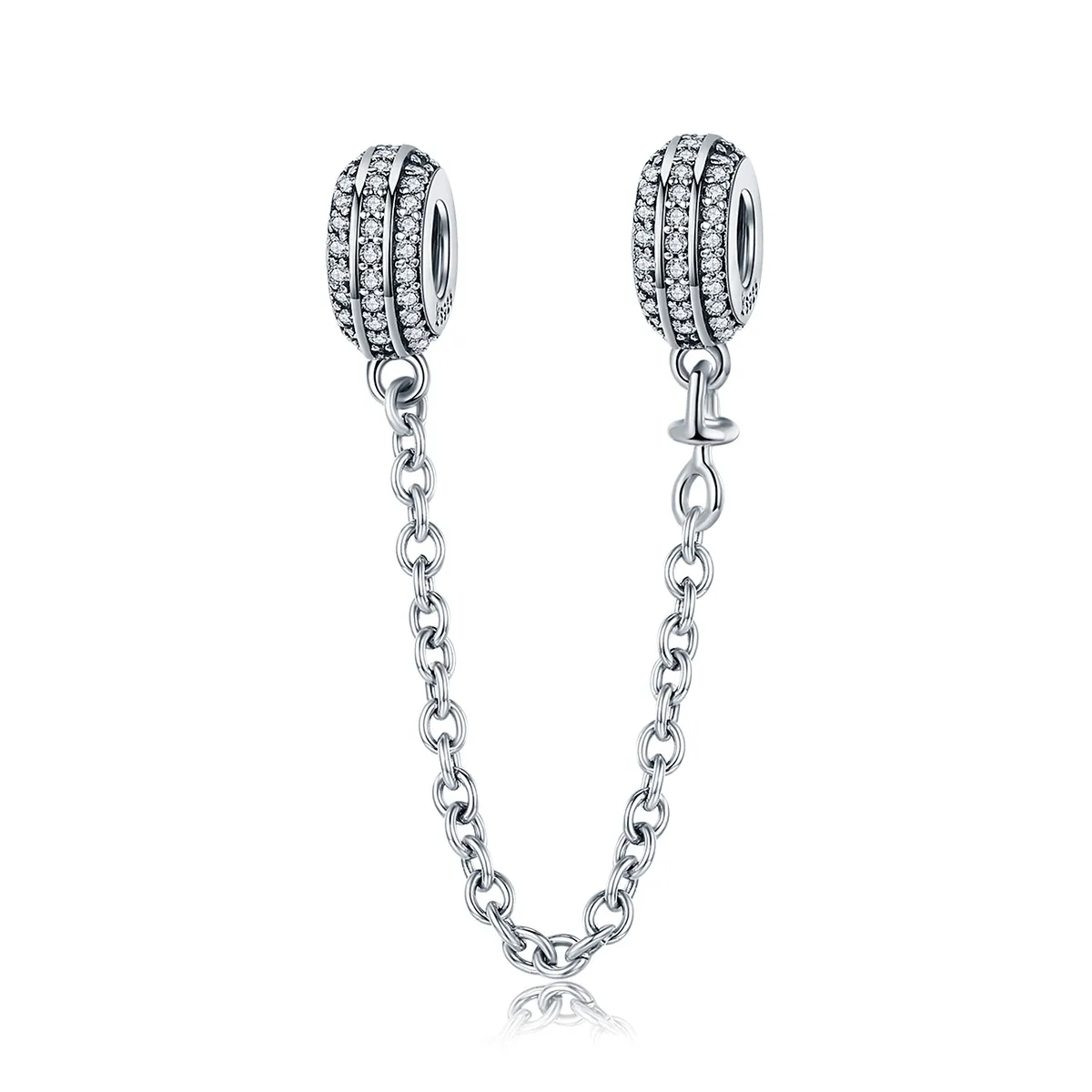 pandora style silver pave sikkerhetskjede scc812