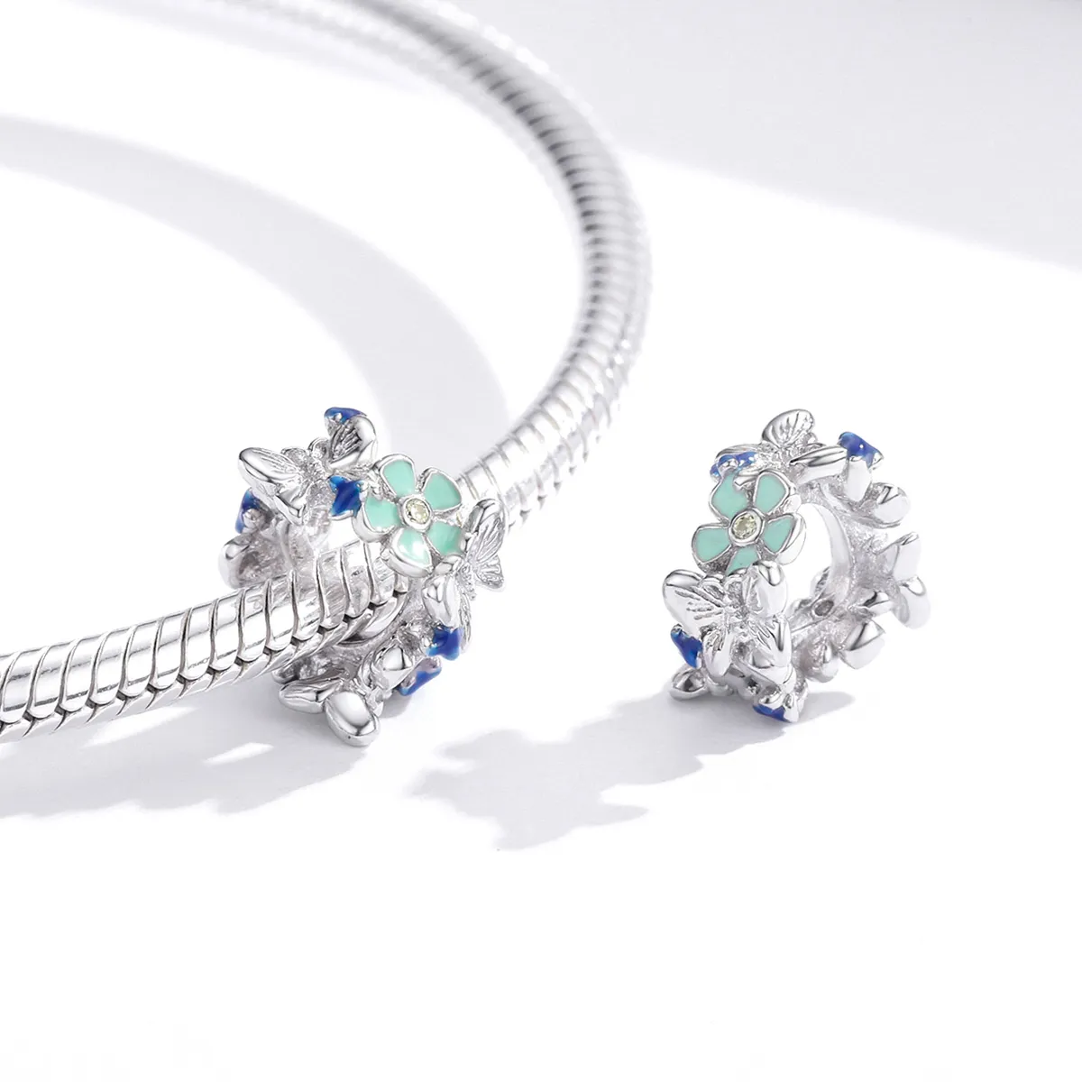 Pandora Style Sølv Fargerik Hage Spacer Charm - BSC288