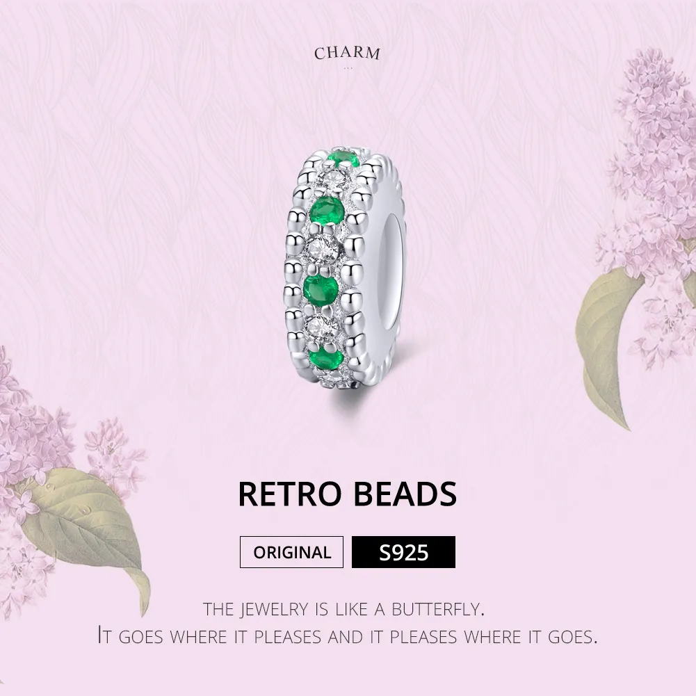 Pandora Style Sølv Retro Spacer Charm - BSC185