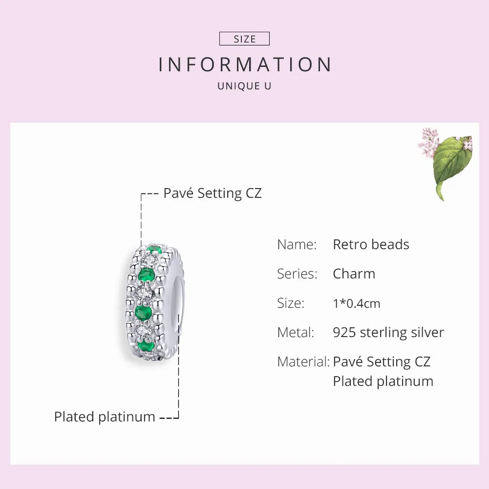Pandora Style Sølv Retro Spacer Charm - BSC185
