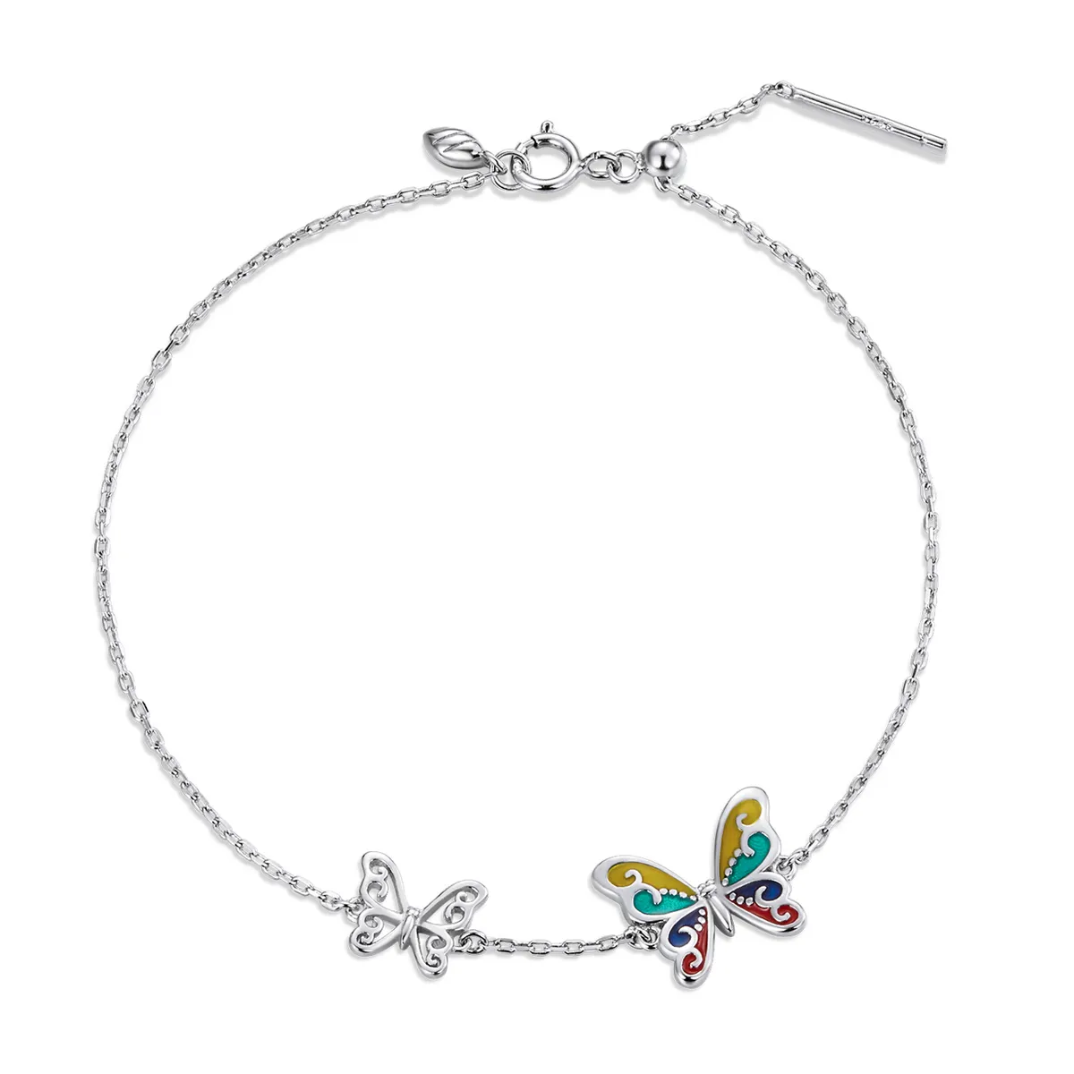 pandora style brilliant butterfly armbånd scb228