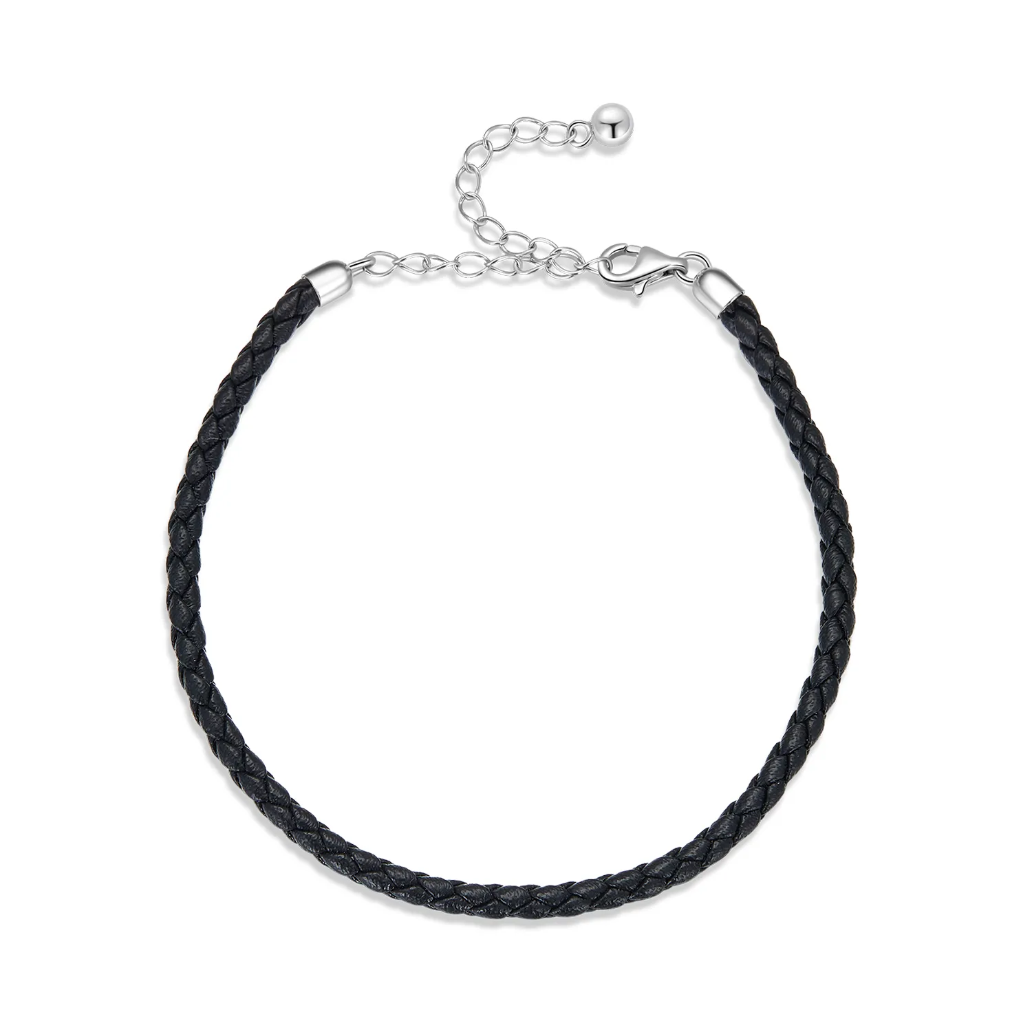 pandora style enkelt leather armbånd scb243 bk