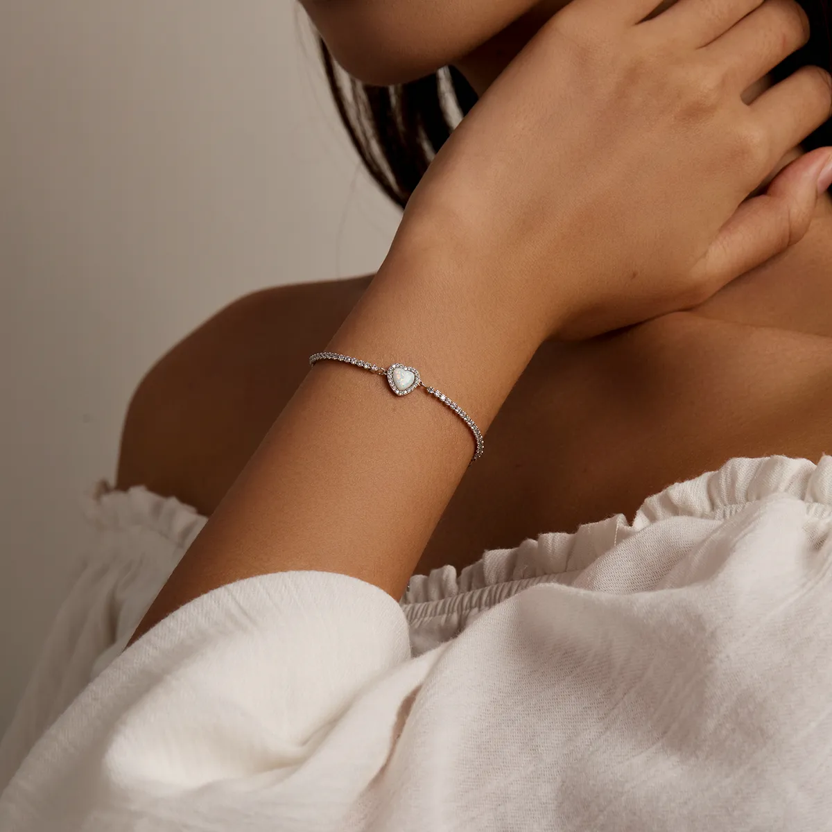 Pandora Style Opal Love Armbånd - BSB086