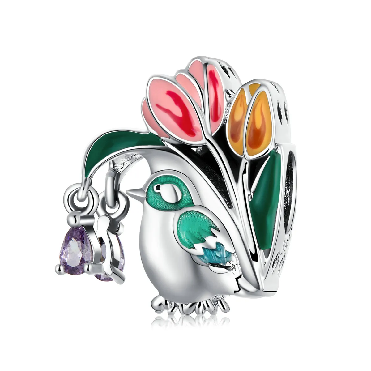 Blomster og fugler i Pandora-stil - Regnsjarm - SCC2193