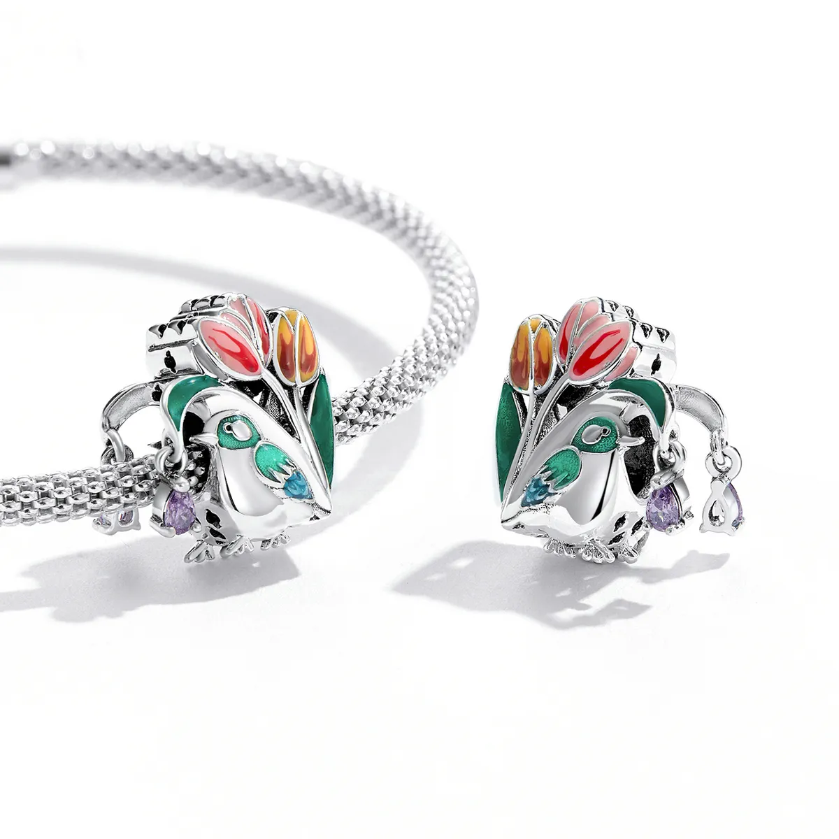Blomster og fugler i Pandora-stil - Regnsjarm - SCC2193