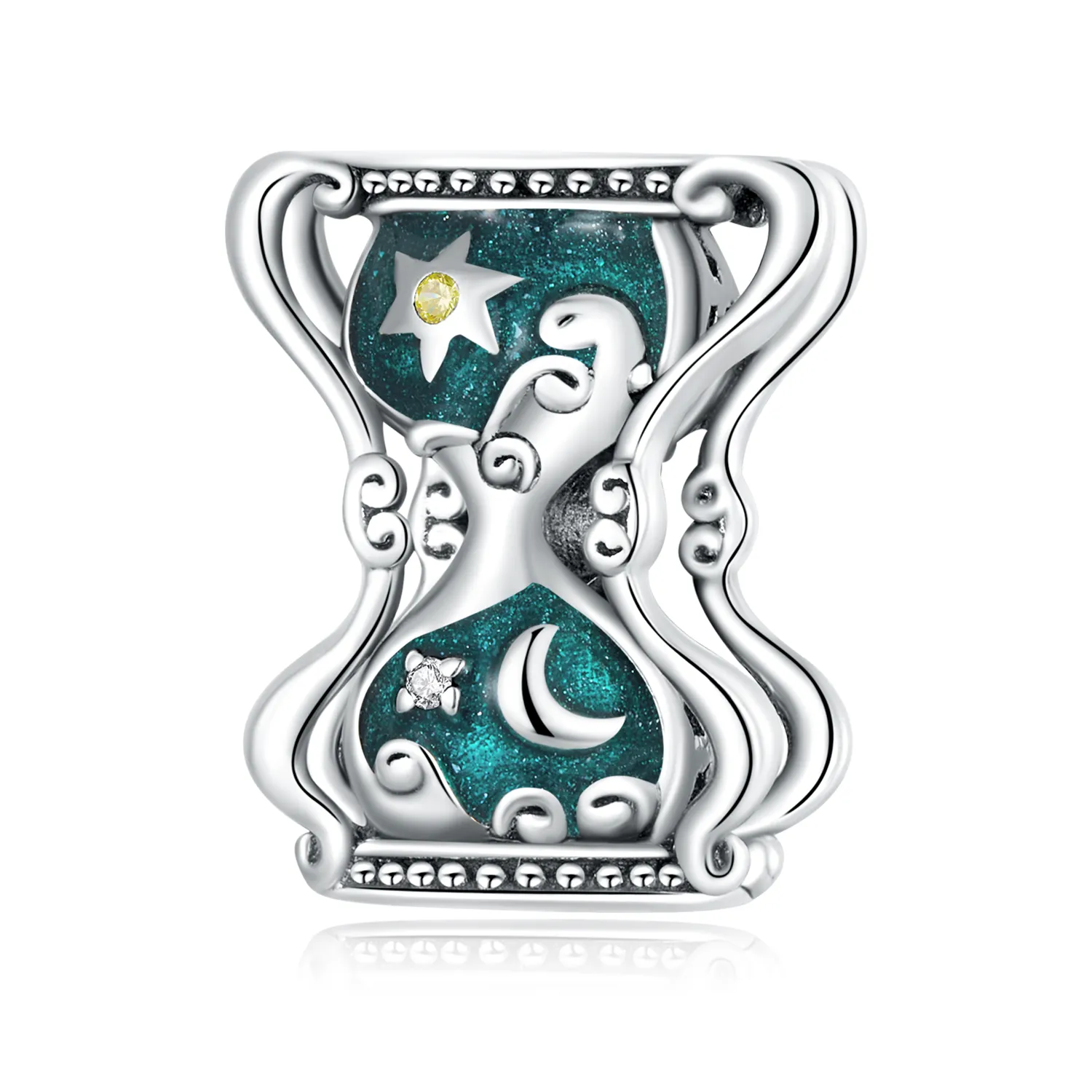 pandora style sun and moon timeglass charm scc2265