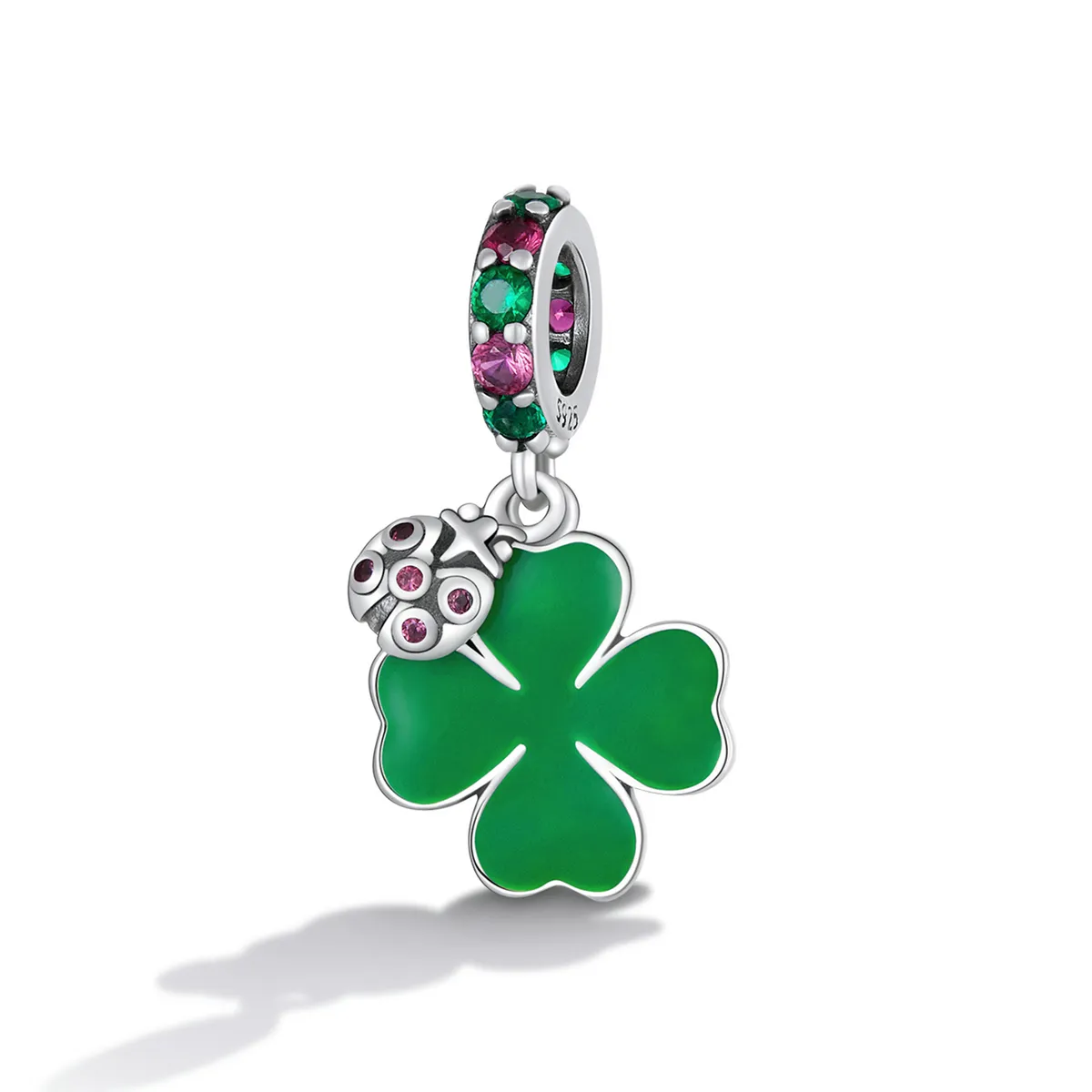 Pandora Style Ladybug Clover Dingle - SCC2187