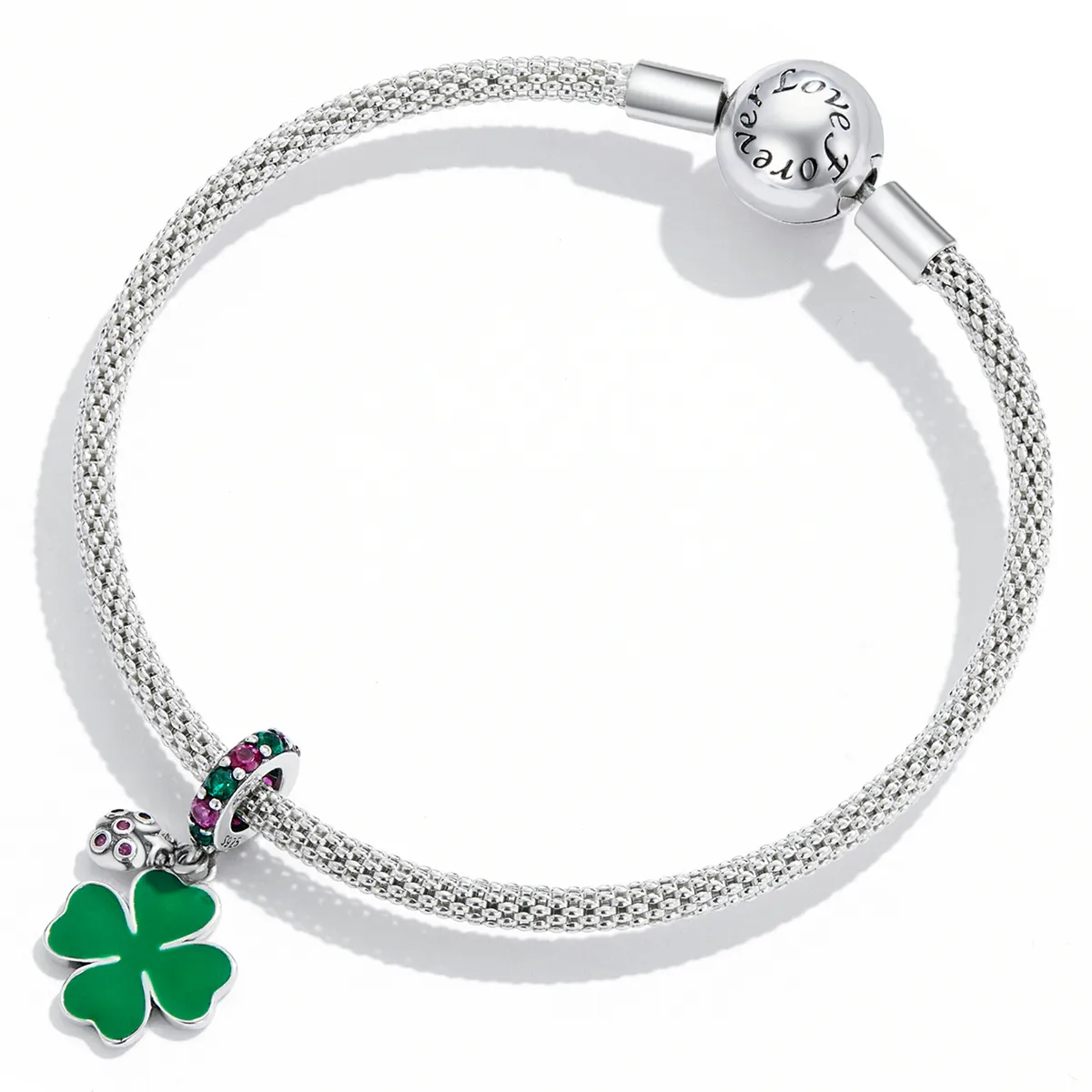 Pandora Style Ladybug Clover Dingle - SCC2187