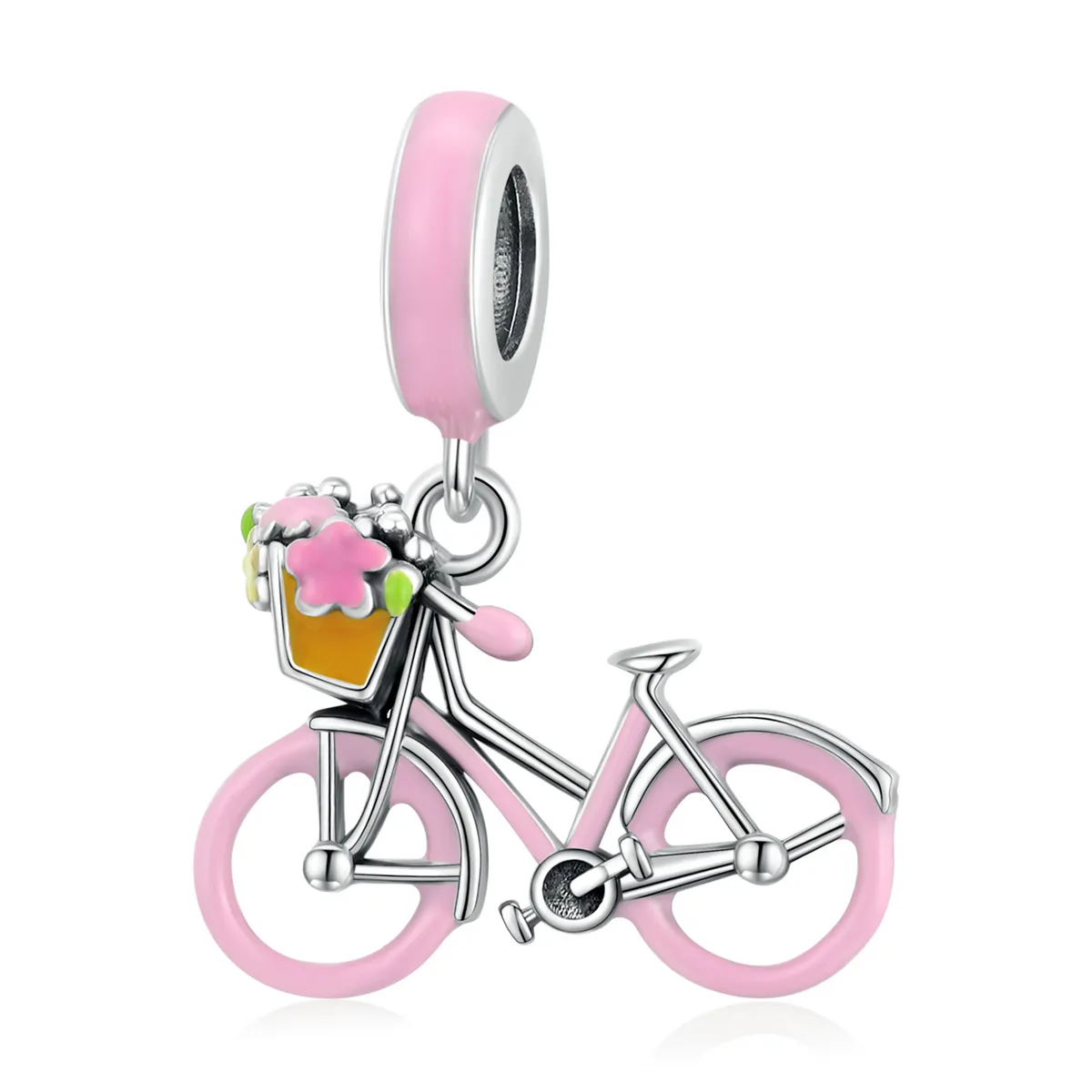 pandora style pink sykkel dangle scc1975