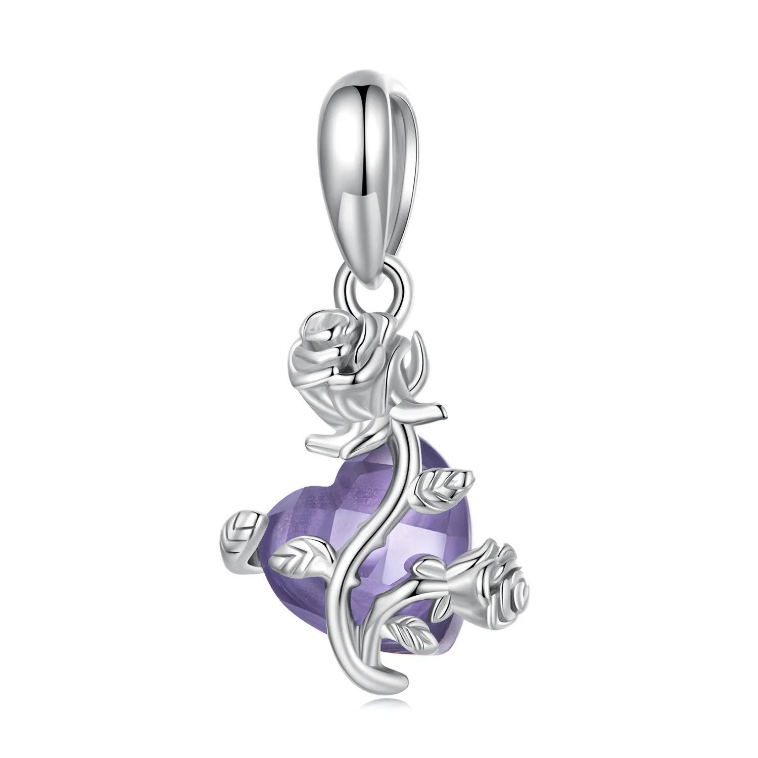pandora style rose heart dingle bsc661