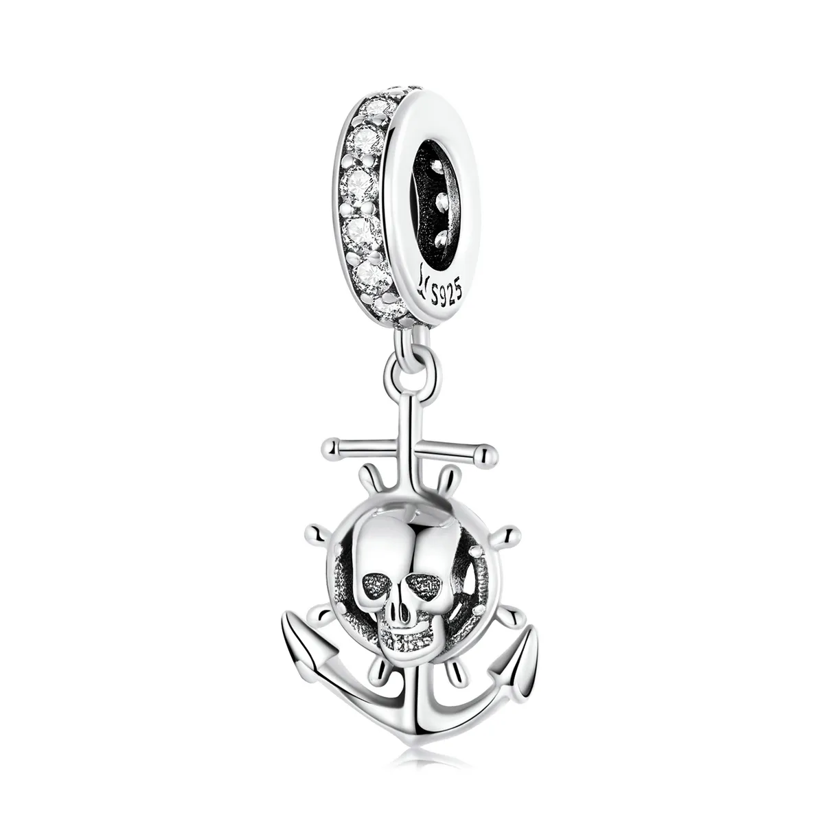 pandora style world travel skjelett piratskip dangle scc2030