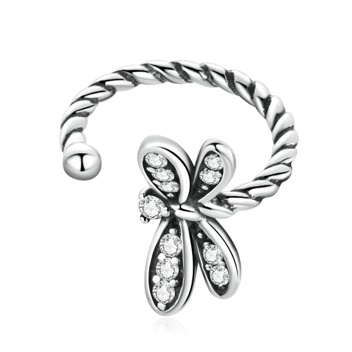 pandora style delicate dragonfly øreklips sce1295