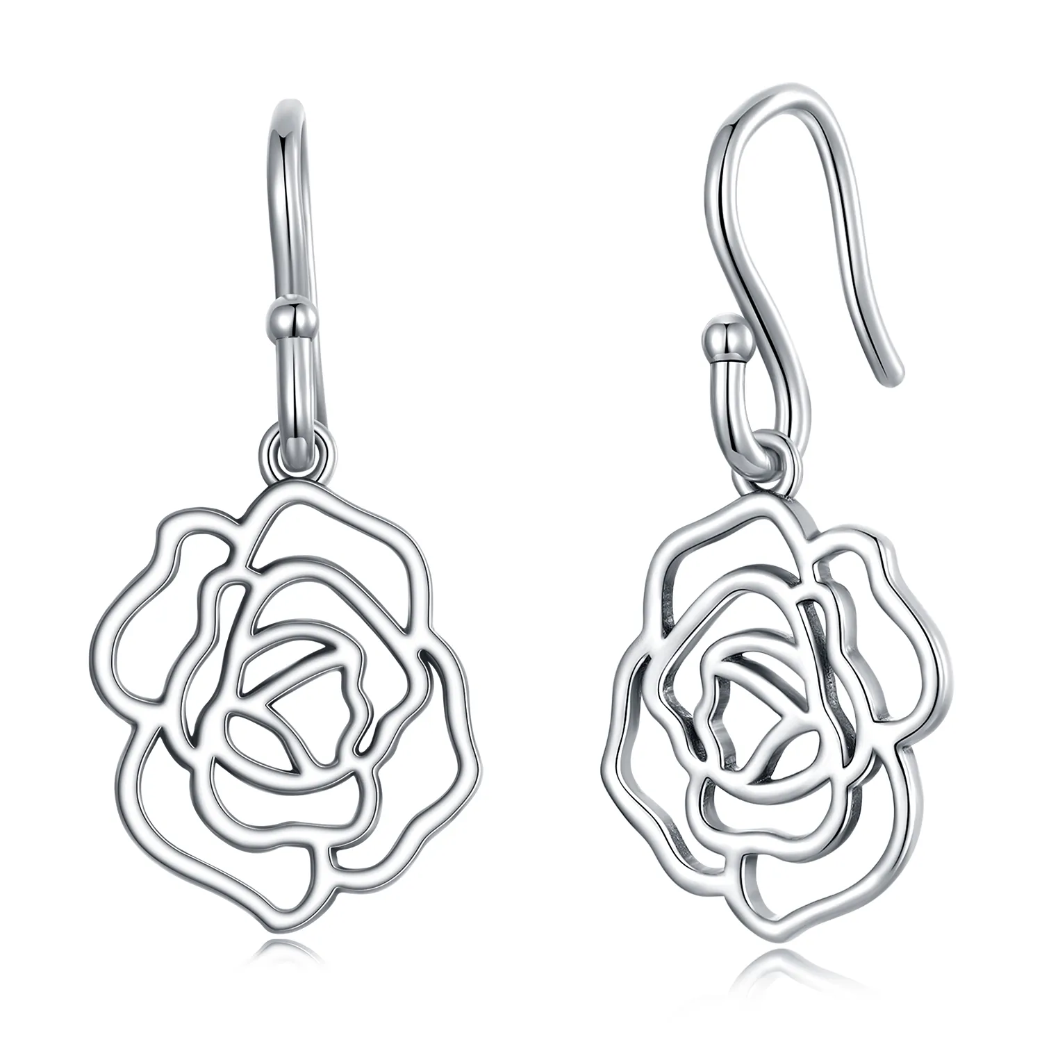 pandora style roses hengende øredobber sce1505