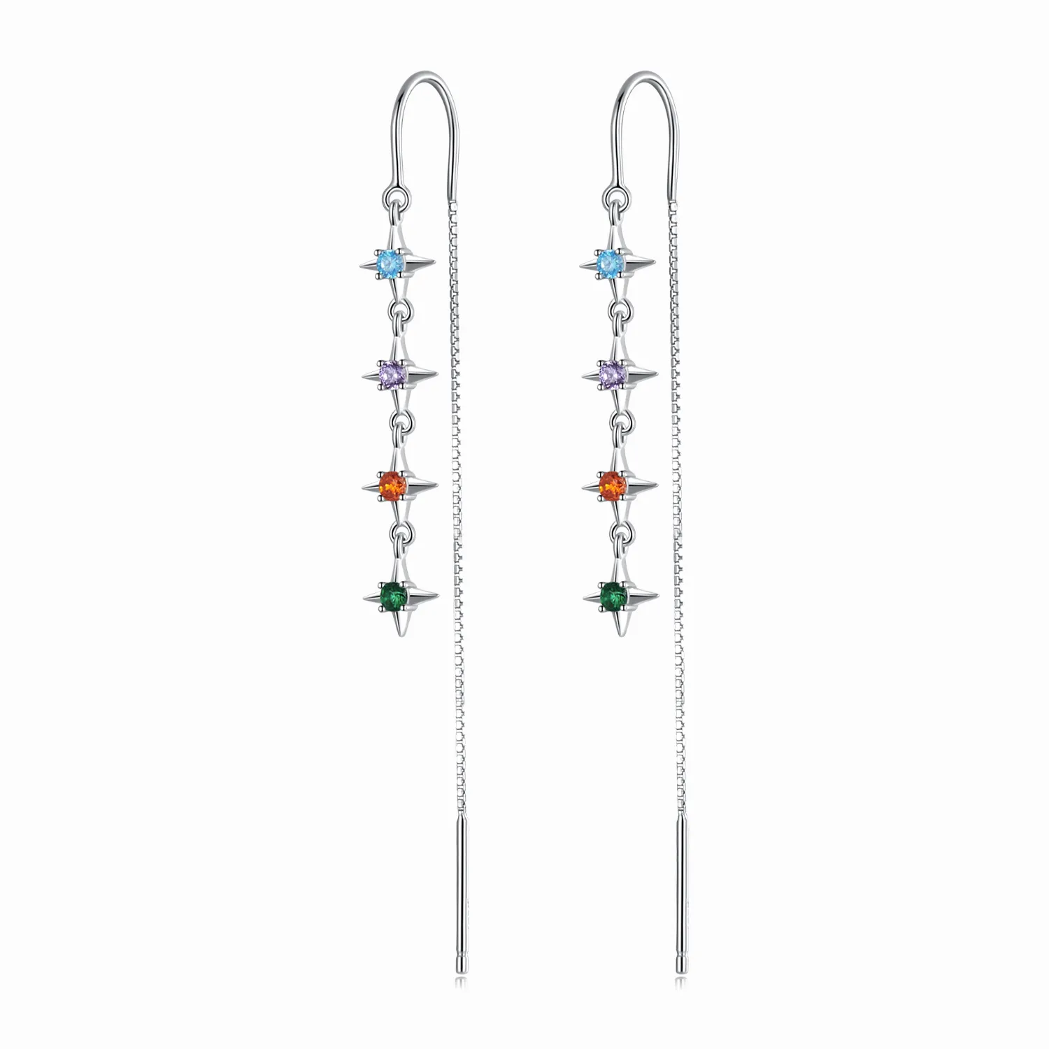 pandora style starry zirconium hengende øredobber sce1420
