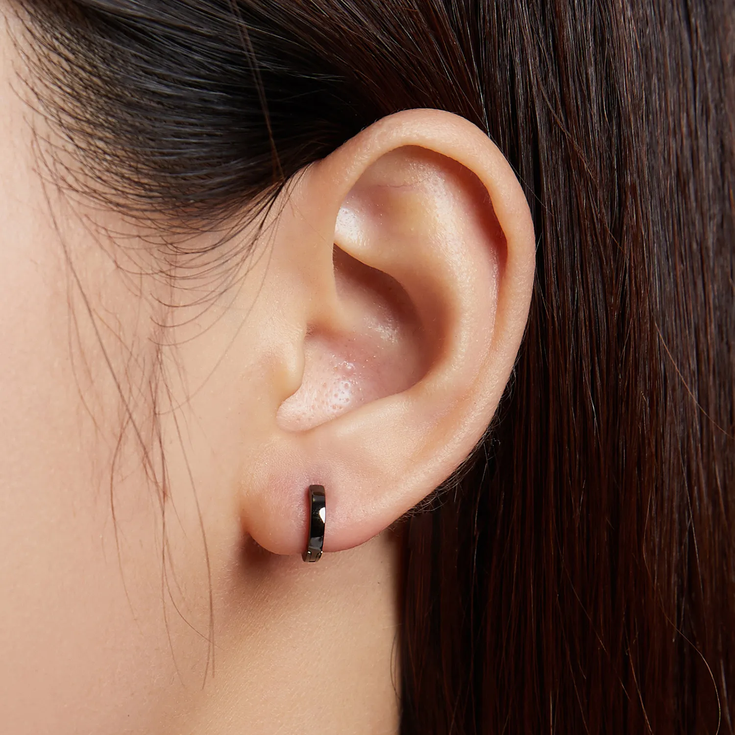 Pandora Style Black Gold Hoop øredobber - SCE1230