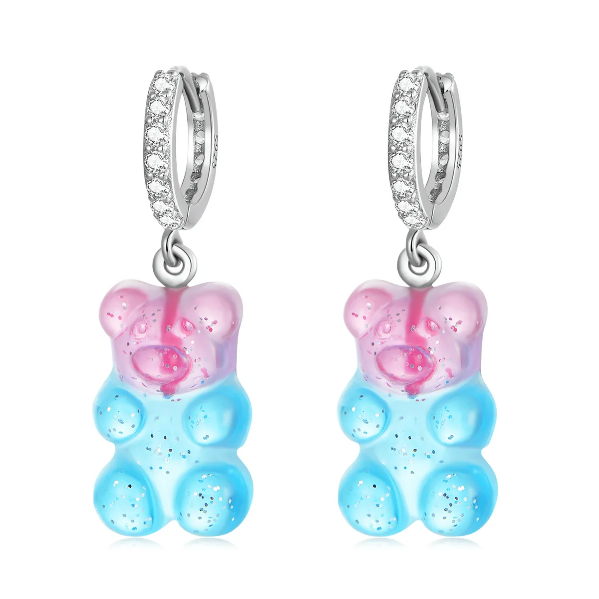 Pandora Style Candy Bear Hoop øredobber - SCE1388